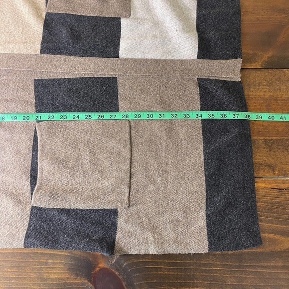 Monroe & Main Color Block Neutral Grey Cream Wool Blend Cardigan Women's 2X - Picture 8 of 8